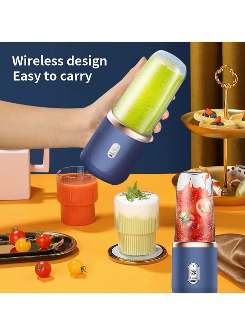Portable Blender, Blender Juicer Juice Cup Fruit Blender Portable Fruit Cup, USB Rechargeable Personal Size Juice Cup, Personal Blender for Smoothies and Smoothies, Travel Juice Cup