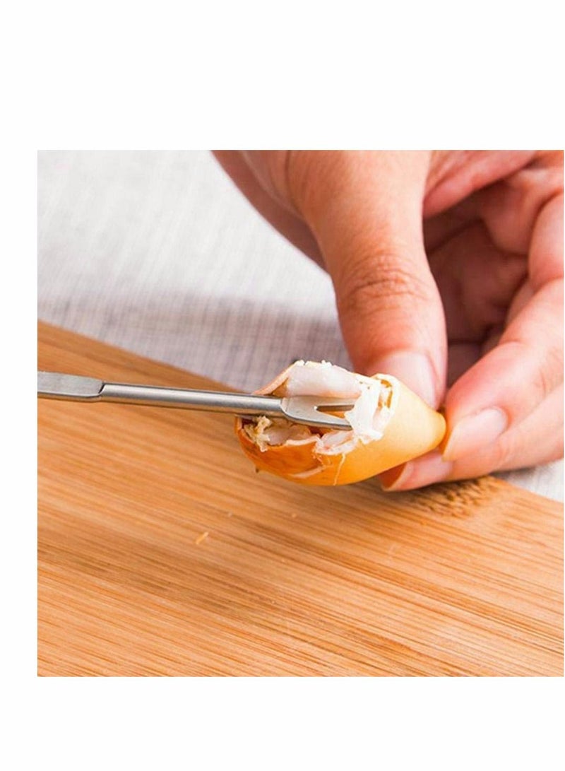 Stainless Steel Seafood Tool Kit Seafood, Nuts, Shellfish, Lobster and Crab Cracker Set Crustacean with Storage Box, 2 Pcs Crackers 4 Forks