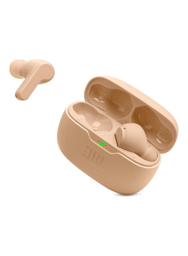 Wave Beam True Wireless Earbuds, Deep Bass, High-Quality Audio, Comfort Fit, 32H Battery, Smart Ambient, TalkThru, Hands-Free + VoiceAware, Water And Dust Resistant Beige