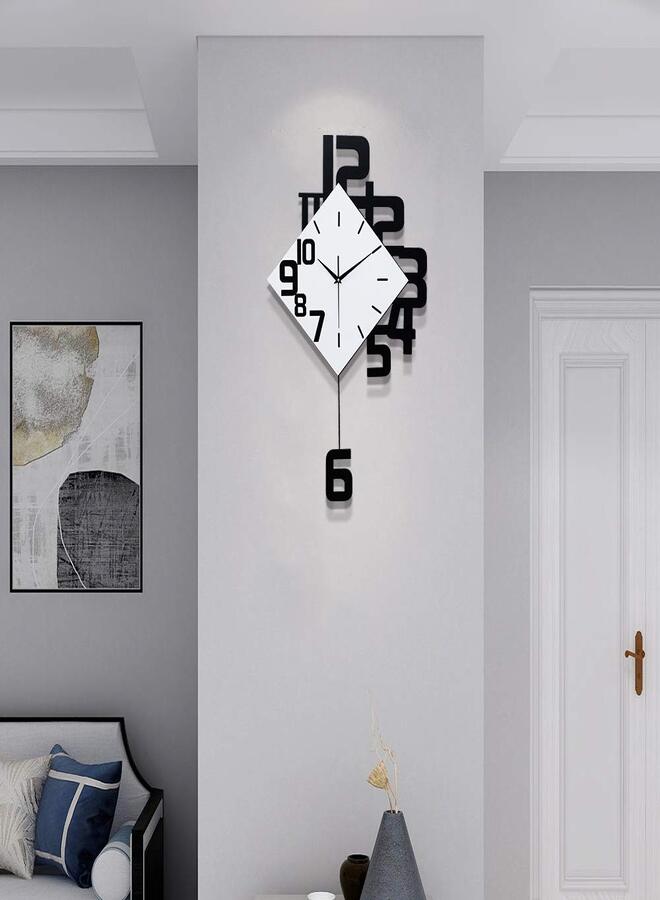 Wall Beauty Wall Clock Swing Silent Modern Quartz Acrylic Pendulum Hanging Clocks Home Décor Diamond