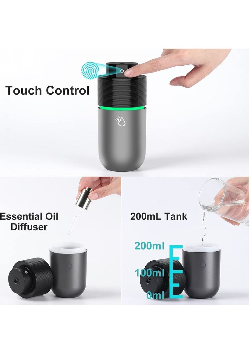 Car Diffuser Usb Plug In Humidifier Essential Oil Mini Portable Aromatherapy Cup Holder 7 Colors LED Lights for Vehicle Office Travel Home 200mL