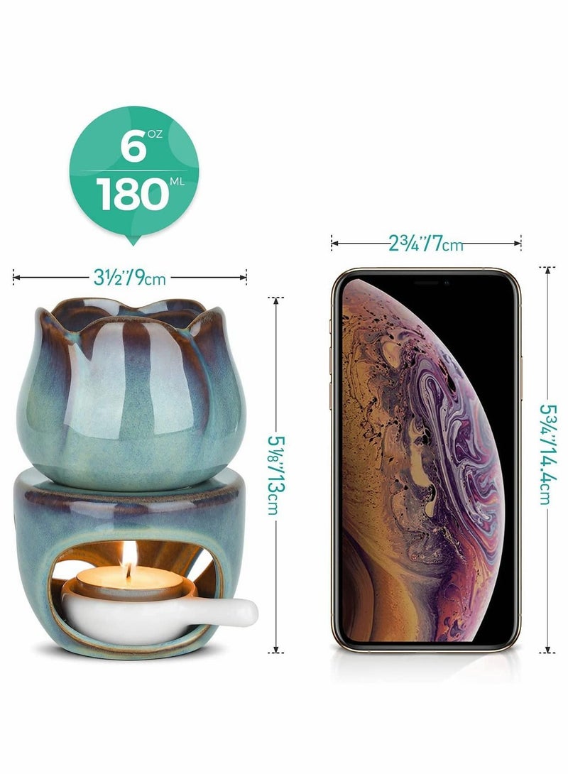 Wax Melt Essential Oil Burner, Removable Aromatherapy Burner Ceramic Aroma Candle Diffuser Tart Warmer