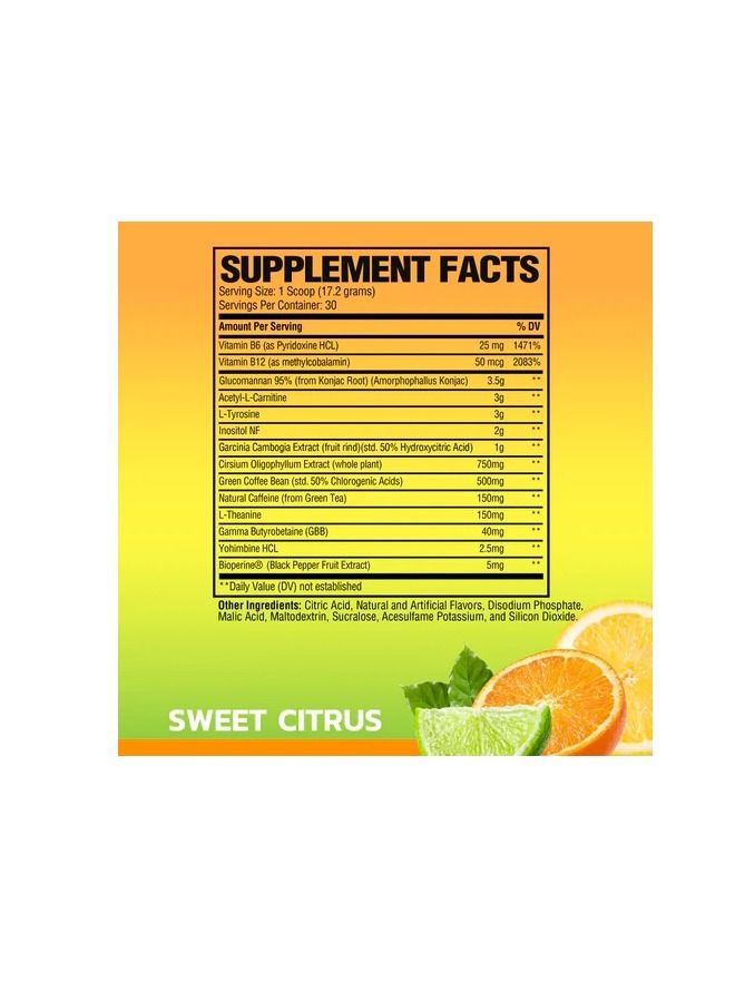 RAW Burn Thermogenic Sweet Citrus 516g