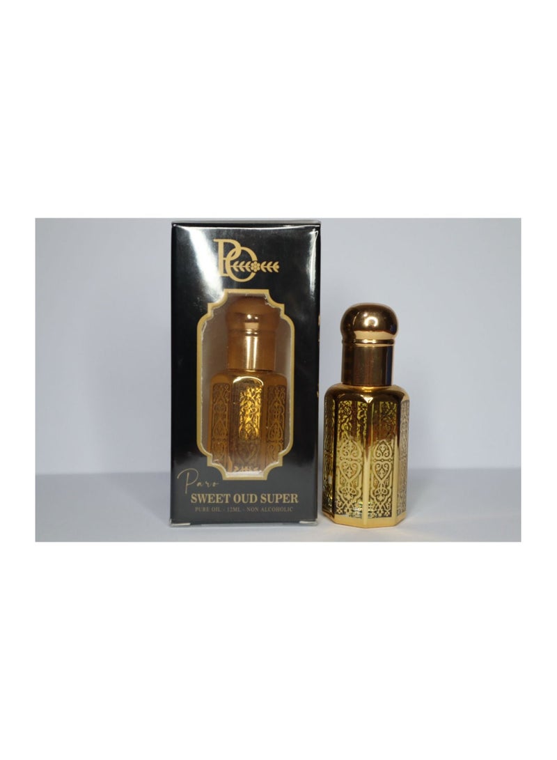 Paro Oud and Perfumes Sweet Super I 12 ML I OUD I Alcohol-free attar oil for men women I Pure natural attar oil with long-lasting scent