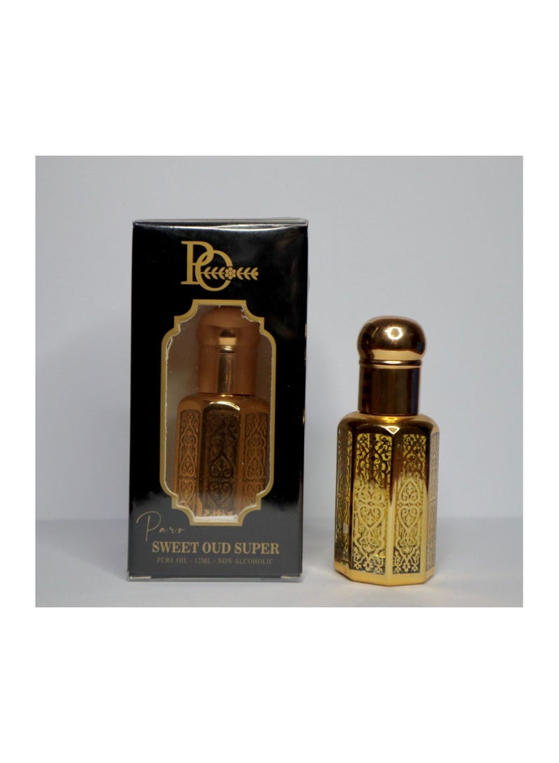 Paro Oud and Perfumes Sweet Super I 12 ML I OUD I Alcohol-free attar oil for men women I Pure natural attar oil with long-lasting scent