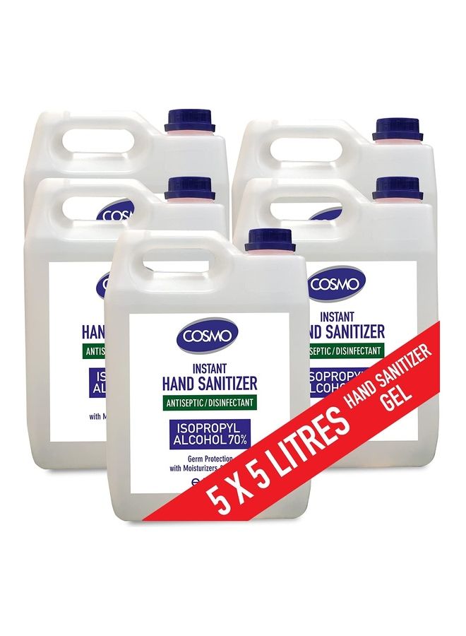 Pack Of 5 Hand Sanitizer Gel Clear 5Liters