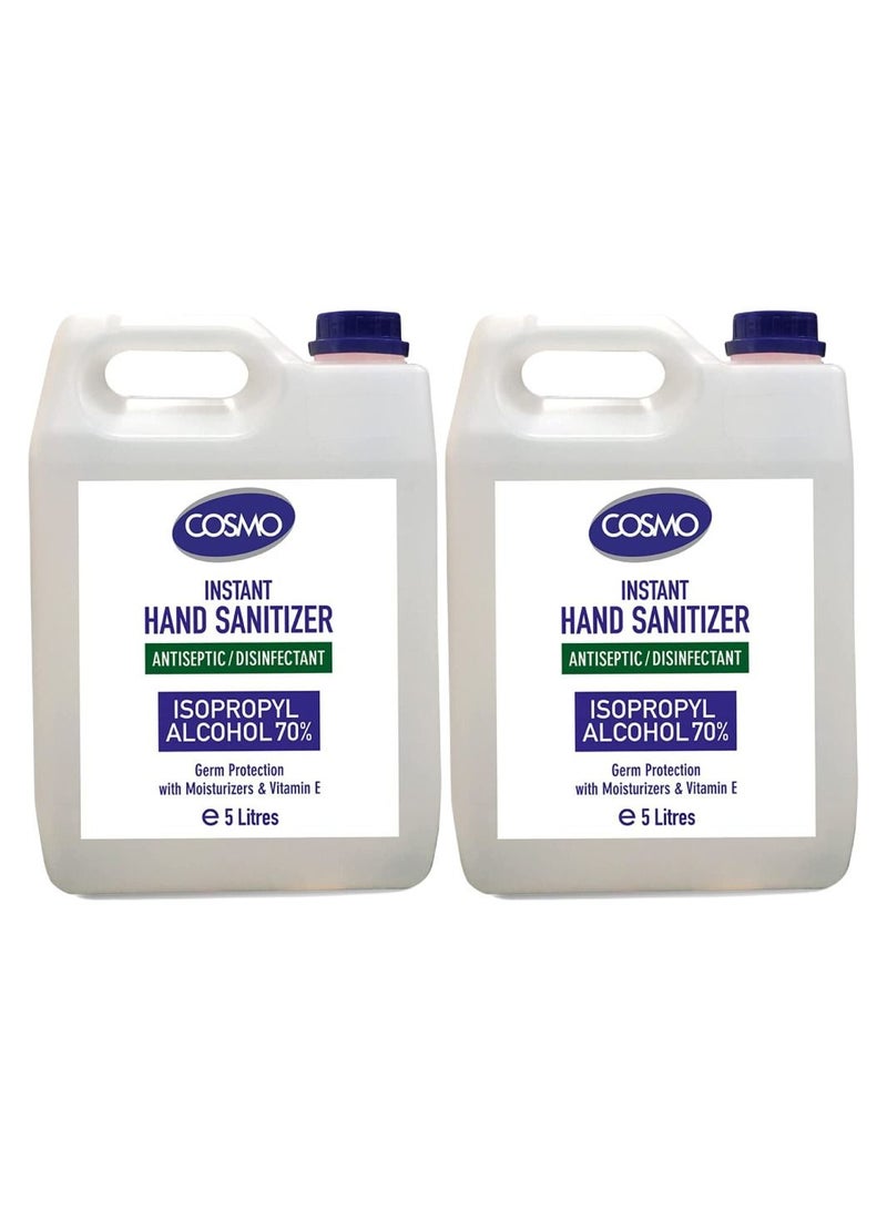 Advanced Instant Hand Sanitizer Liquid 5L Pack Of 2, For All Skin Type