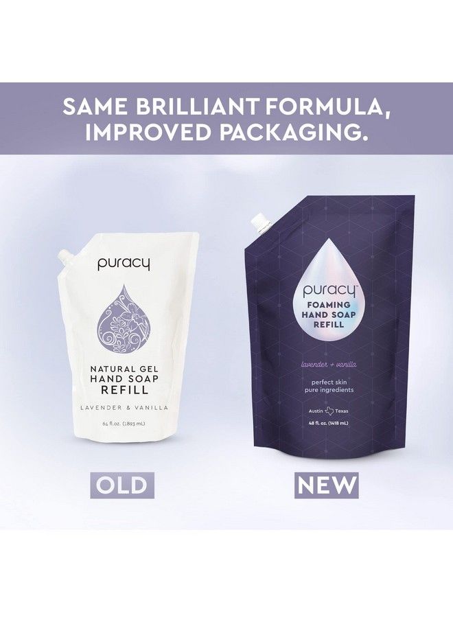 Foaming Hand Soap Refill 986% PlantBased SulfateFree Natural Foam Hand Wash Refills Gently Scented with Real (Lavender & Vanilla 48 Ounce)