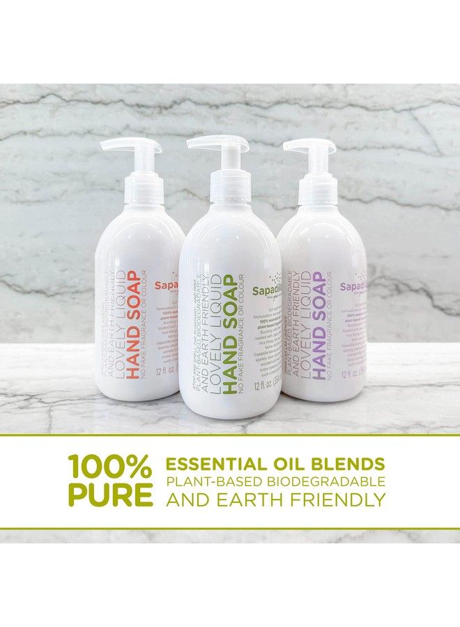 Liquid Hand Soap Three Scent Variety Made With 100% Pure Essential Oil Blends Cleansing & Moisturizing Aromatic & Fragrant Hand Soap Plant Based Biodegradable 12 Ounce (Pack Of 3)