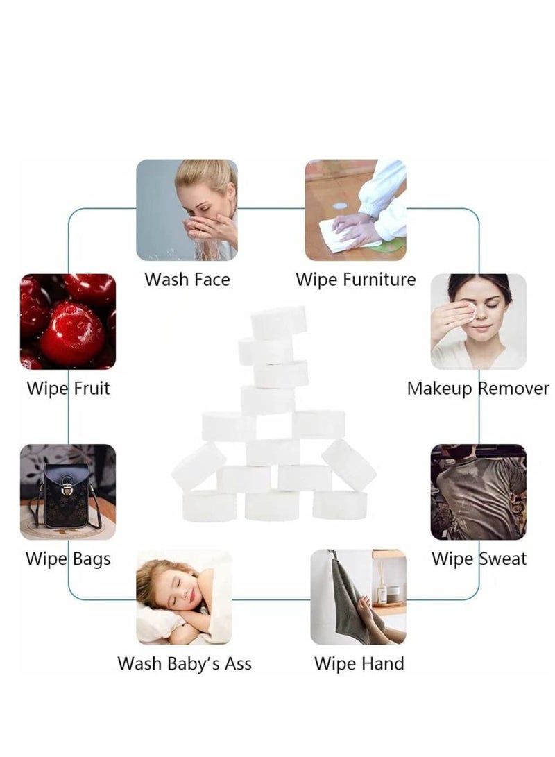 Mini Compressed Towel 100pcs, Disposable Face Towels, Towels for Camping, Soft Hand Wipe, Portable Cotton Coin Tissue Travel/Home/Outdoor Activities