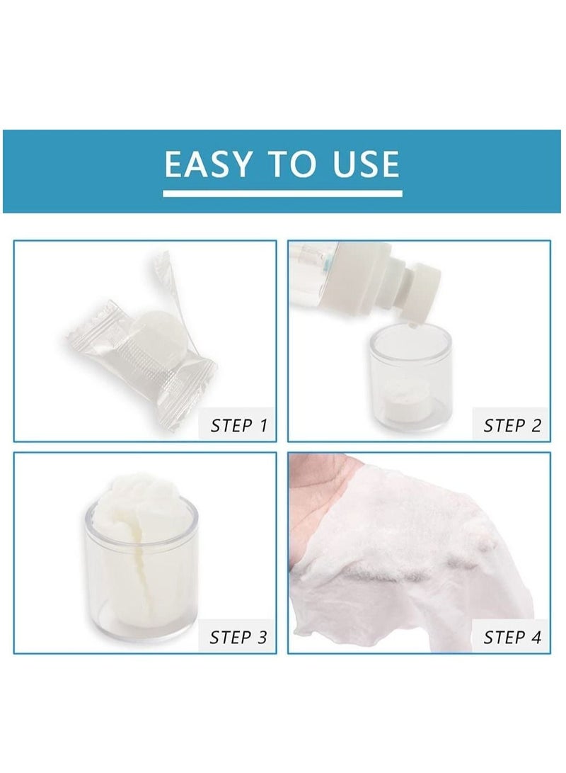 Mini Compressed Towel 100pcs, Disposable Face Towels, Towels for Camping, Soft Hand Wipe, Portable Cotton Coin Tissue Travel/Home/Outdoor Activities