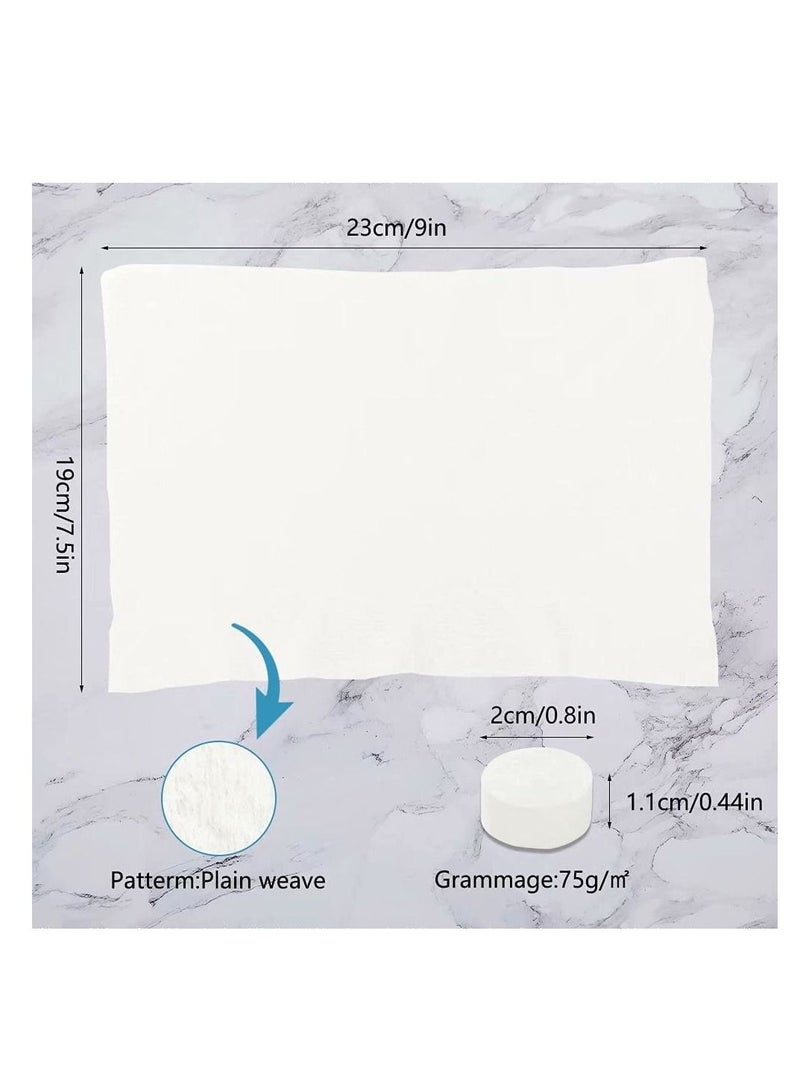 Mini Compressed Towel 100pcs, Disposable Face Towels, Towels for Camping, Soft Hand Wipe, Portable Cotton Coin Tissue Travel/Home/Outdoor Activities