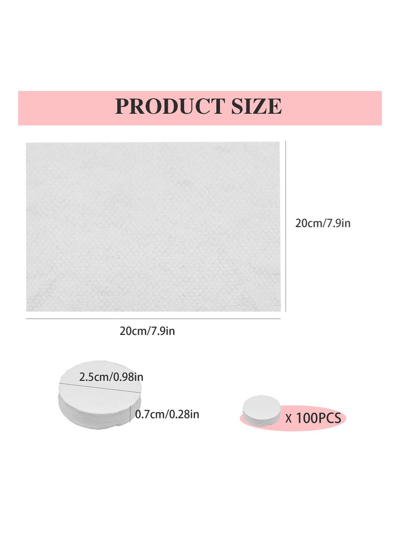 Soft Compressed Towels, Pure Cotton Disposable Face Cleanser Portable Coin Tissue Mini for Travel/ Beauty/ Outdoor Sports (100 Pieces)