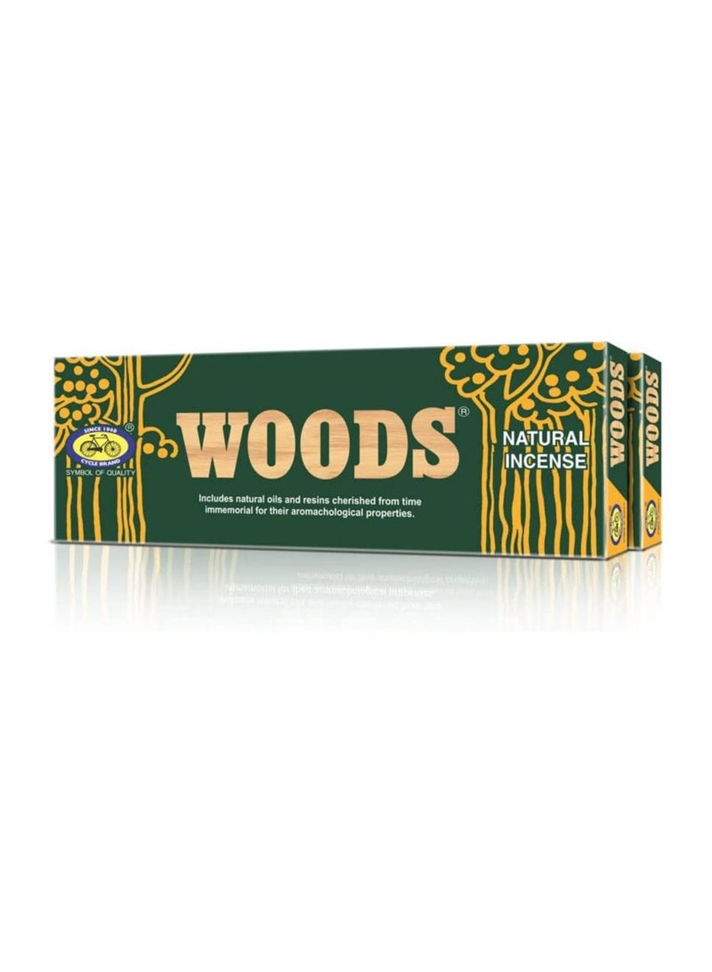 Cycle Pure Woods Natural Agarbatti with Woody, Sandal-Amber Fragrance, Long-Lasting Incense Sticks for Divine and Special Puja Experience PACK OF 2
