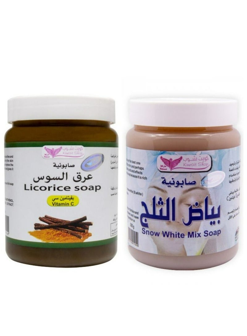 Licorice Soap 500 ML+Snow white mixture soap