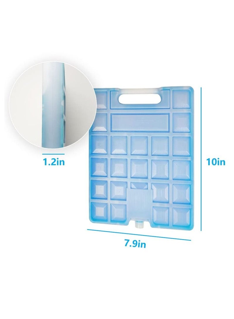 2 Pcs Large Cold Ice Blocks Freezer Pack Ice Packs for Cooler Cool Box Reusable Freezer Blocks Quick Freeze Long Lasting Cold for Camping Picnic Hiking Travel