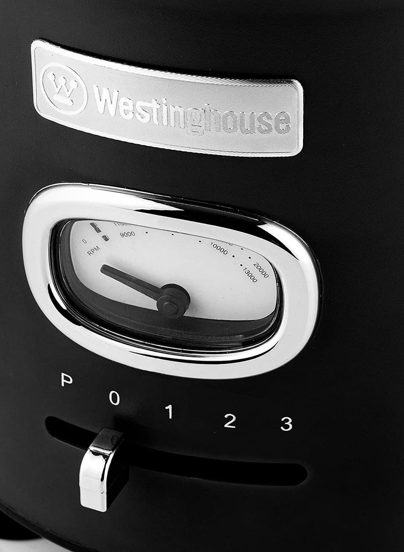 Westinghouse Retro Food Blender 600 Watt Blender for Kitchen  Smoothie Maker with 1.5 L Glass Jug  Mixer Blender For Milkshake Soup Fruit  Juice and Smoothies  Black