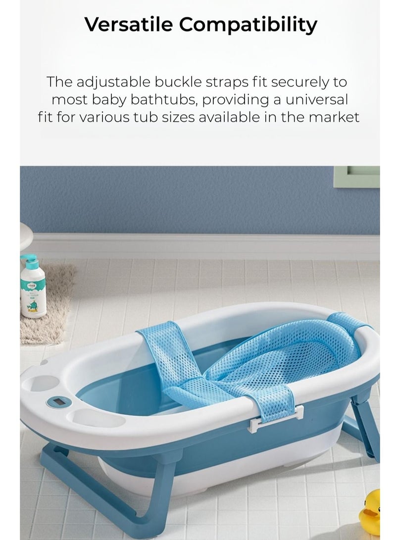 Foldable Baby Bathtub with Bath Mat & Temperature Monitor, Anti Slip Pads Design, Bathing Tub Infant Shower Tub 0M+