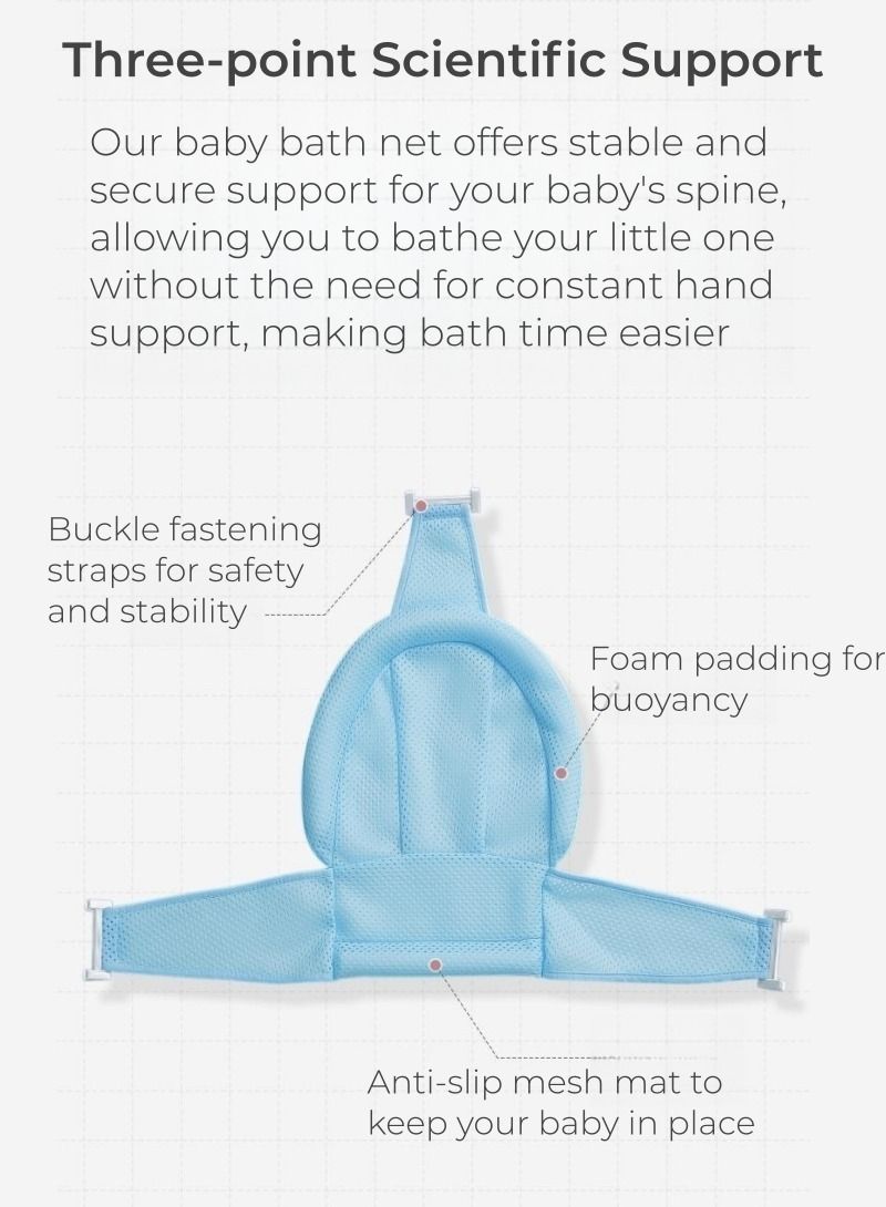 Foldable Baby Bathtub with Bath Mat & Temperature Monitor, Anti Slip Pads Design, Bathing Tub Infant Shower Tub 0M+