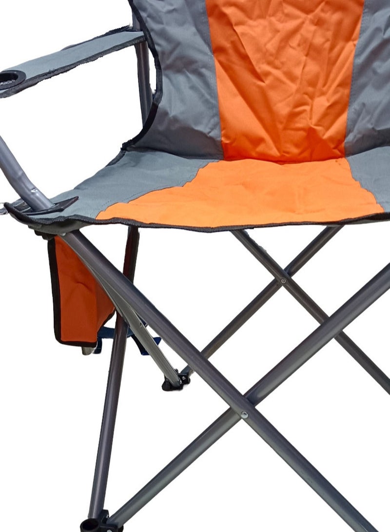 Foldable Camping Chair with Cup Holder Heavy Quality-Orange | Sadu Chair | Foldable Chair | Garden Chair | Fishing Chair | Travel Chair | Picnic Chair