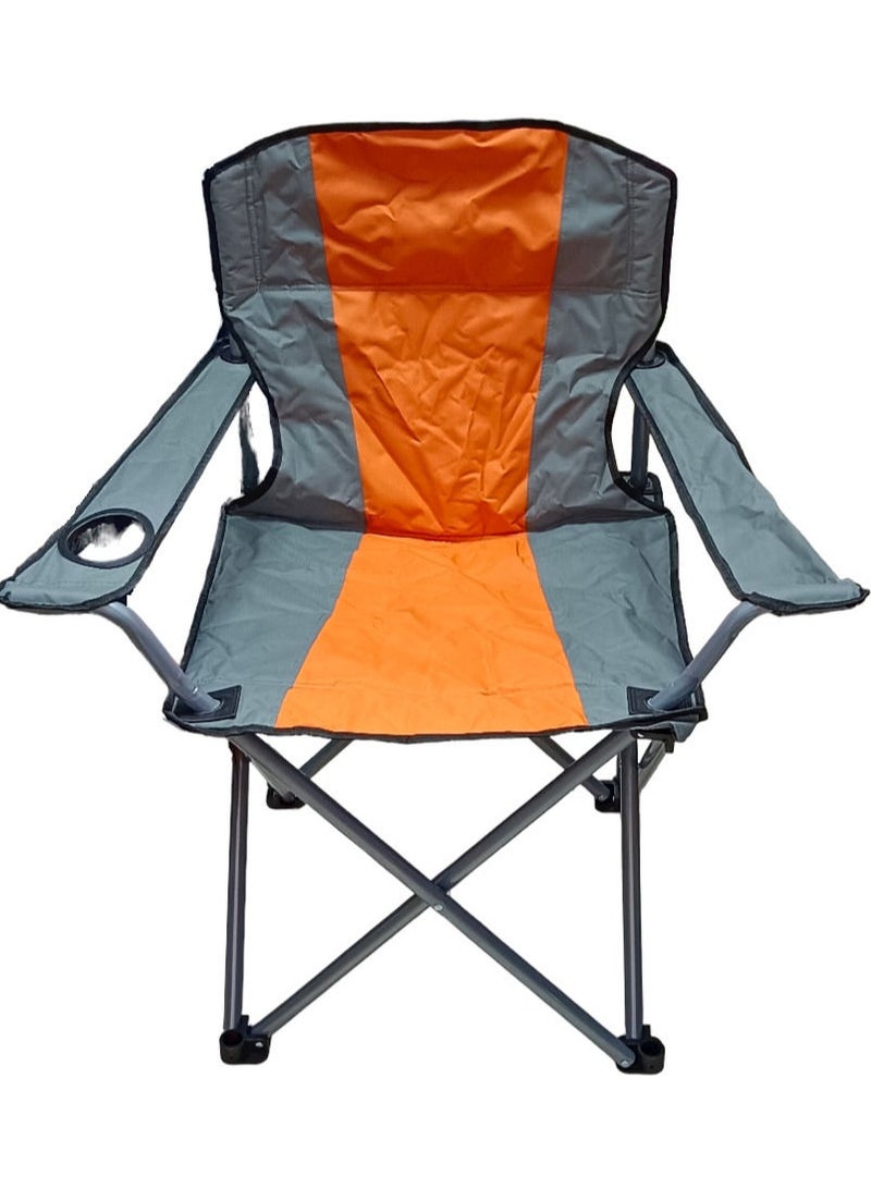 Foldable Camping Chair with Cup Holder Heavy Quality-Orange | Sadu Chair | Foldable Chair | Garden Chair | Fishing Chair | Travel Chair | Picnic Chair