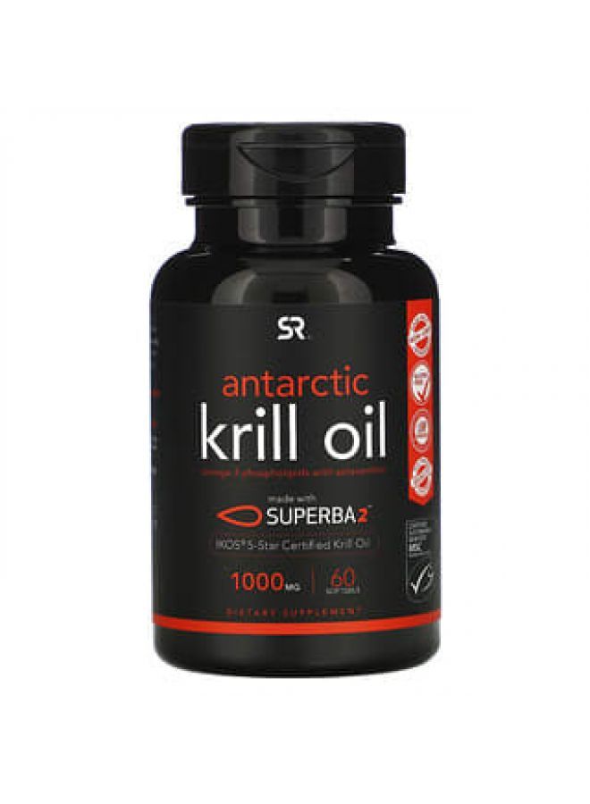 Sports Research SUPERBA 2 Antarctic Krill Oil with Astaxanthin 1000 mg 60 Softgels