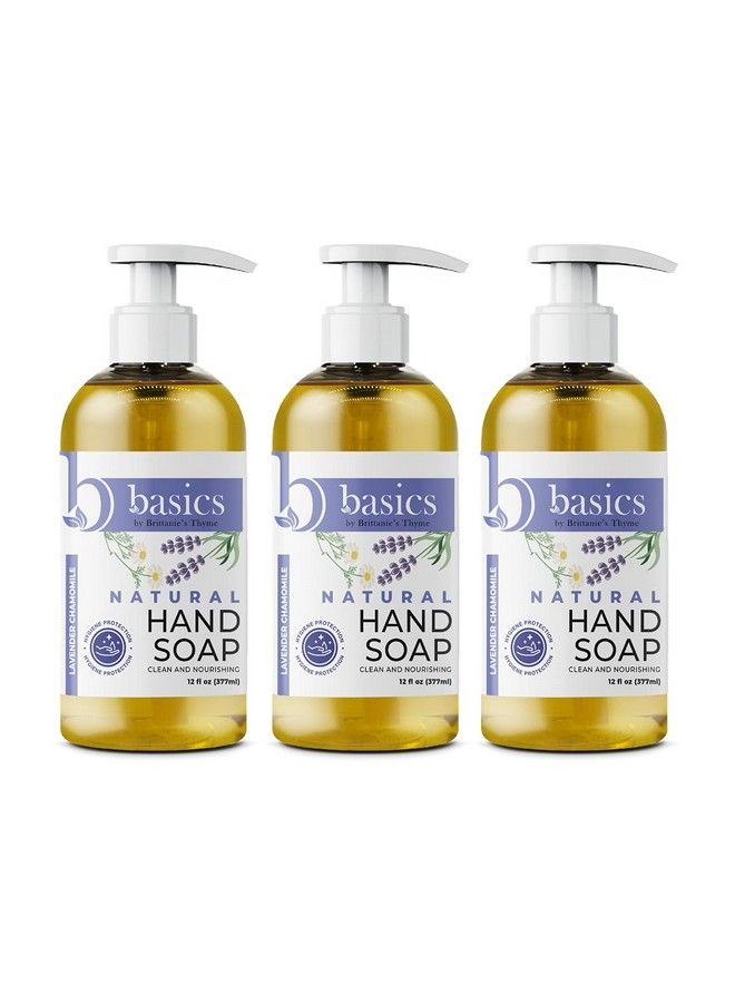 Basics Natural Olive Oil Hand Soap Lavender Chamomile 12 Fl Oz Pack Of 3 Cruelty Free Vegan No Synthetic Additives No Sulfates Paraben Free Phthalate Free