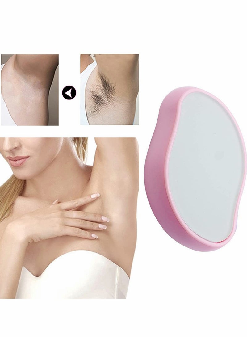 Hair Removal Eraser, Painless Crystal Hair Remover Tools Magic Crystal Hair Eraser, Soft Smooth Skin Fast & Easy Crystal Hair Removal for Men and Women (Pink)