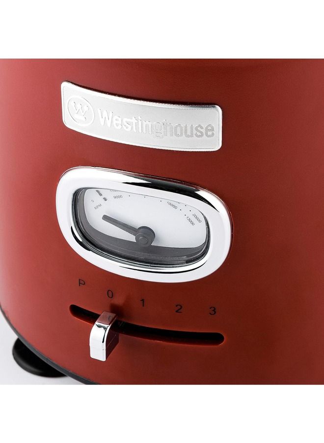 Westinghouse Retro Food Blender  600 Watt Liquidiser Blender for Kitchen Smoothie Maker with 1.5 L Glass Jug  Mixer Blender For Milkshake, Soup, Fruit, Juice & Smoothies  Red