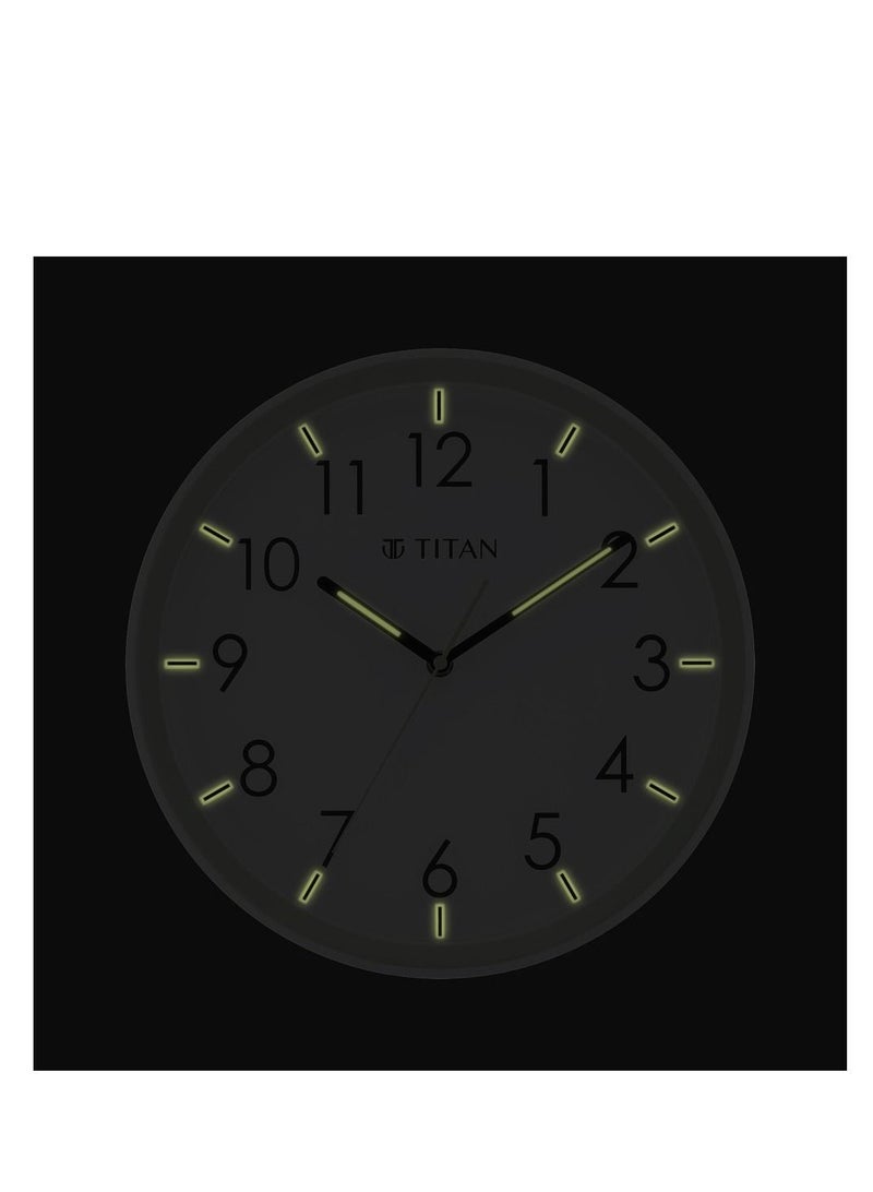 Contemporary White Dial Green Color Lume Filled Hands Technology - 32.5 cm x 32.5 cm (Medium)