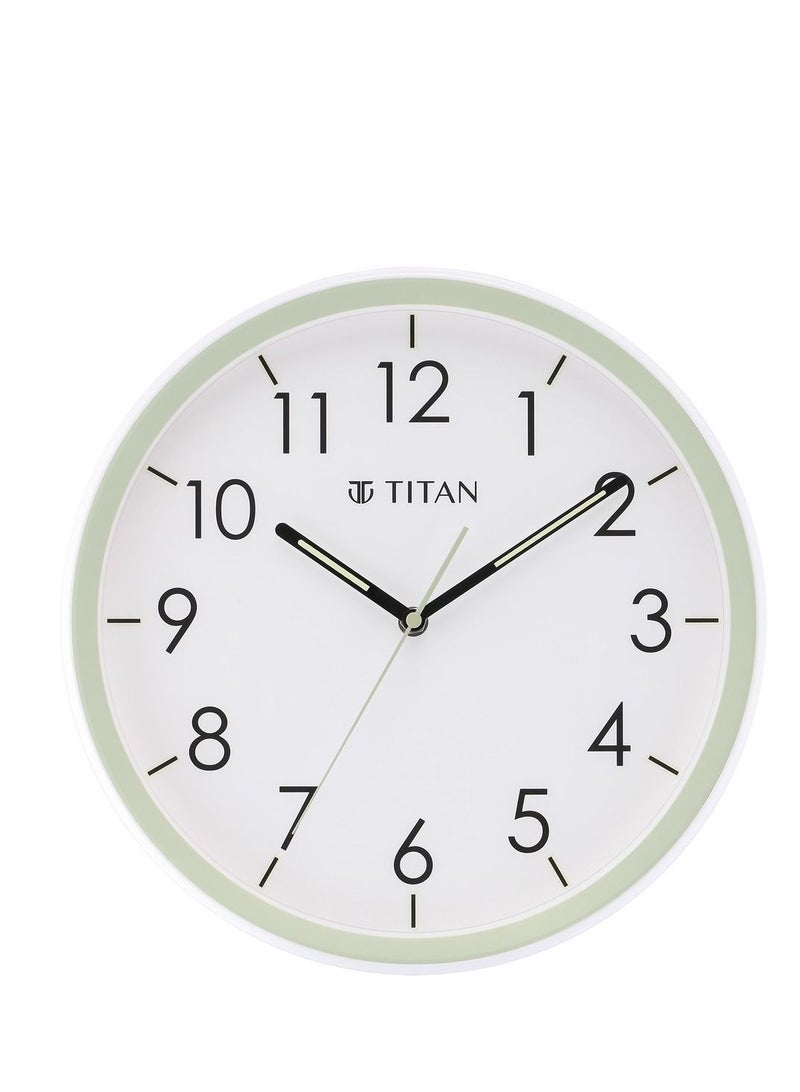 Contemporary White Dial Green Color Lume Filled Hands Technology - 32.5 cm x 32.5 cm (Medium)