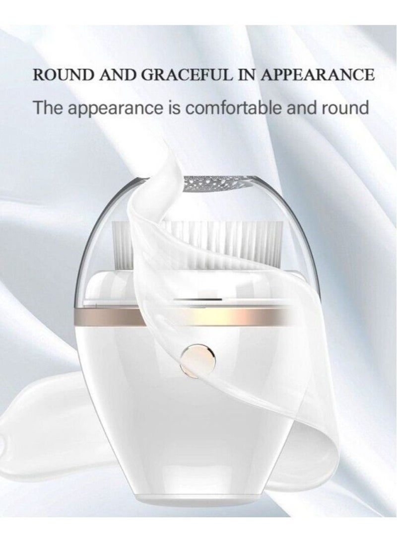 Set of Nano Ionic Facial Steamer Home Facial SPA Sauna Hot Mist Sprayer Moisturizing Cleansing Pores + Massaging Facial Cleaner With 2 Heads 3 Modes Waterproof USB Charging Exfoliating Cleansing Brush