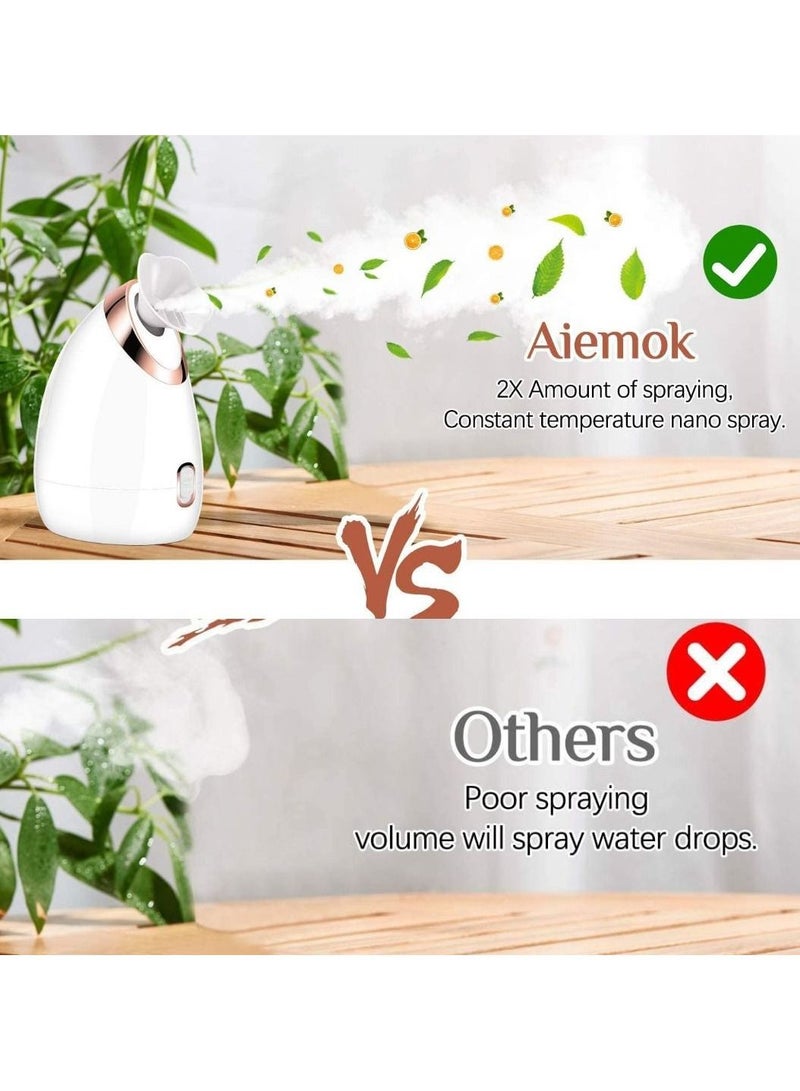 Facial Steamer Sinus Steamer Facial Skin Moisturizing Mask Sauna Spa Steamer with Aroma Diffuser Humidifying Function Superfine Nano-Ionic Mist