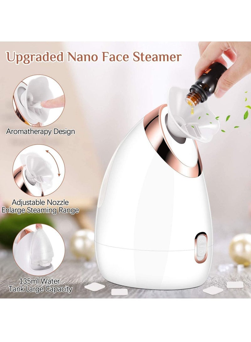 Facial Steamer Sinus Steamer Facial Skin Moisturizing Mask Sauna Spa Steamer with Aroma Diffuser Humidifying Function Superfine Nano-Ionic Mist