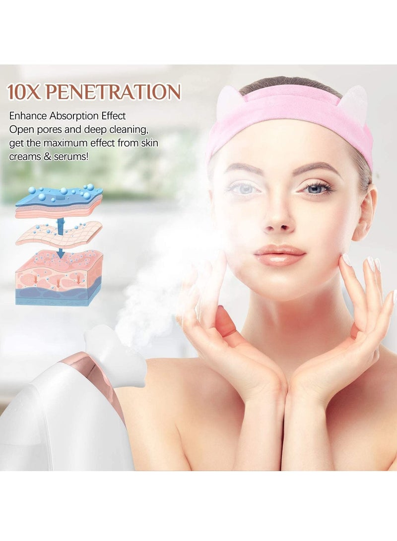 Facial Steamer Sinus Steamer Facial Skin Moisturizing Mask Sauna Spa Steamer with Aroma Diffuser Humidifying Function Superfine Nano-Ionic Mist