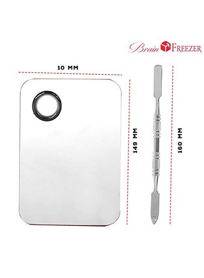Pack Of 12 Makeup Palette With Stainless Steel Square Shape Spatula Silver
