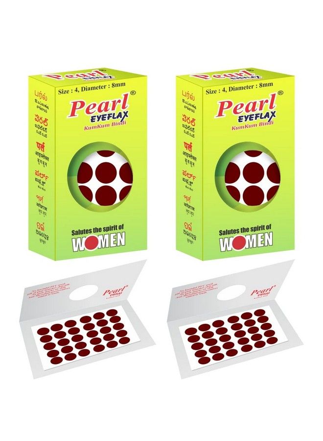 Kumkum Bindi Dark Maroon Round Pack Of 2 With 15 Flaps Each Box (Size 4 Diameter 8Mm Dark Maroon Round)