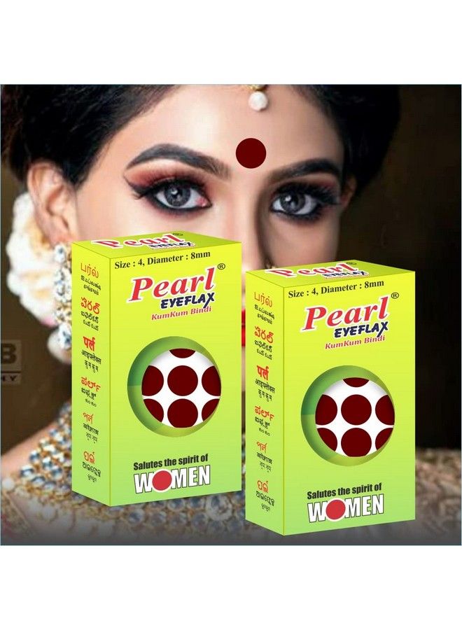 Kumkum Bindi Dark Maroon Round Pack Of 2 With 15 Flaps Each Box (Size 4 Diameter 8Mm Dark Maroon Round)