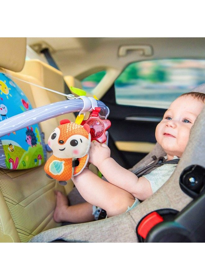 Car Seat Toys For Babies Double Sided Rear Facing Carseat Toy With Baby Mirror For Infants Girls And Boys 0+ Month By Benbat Blue