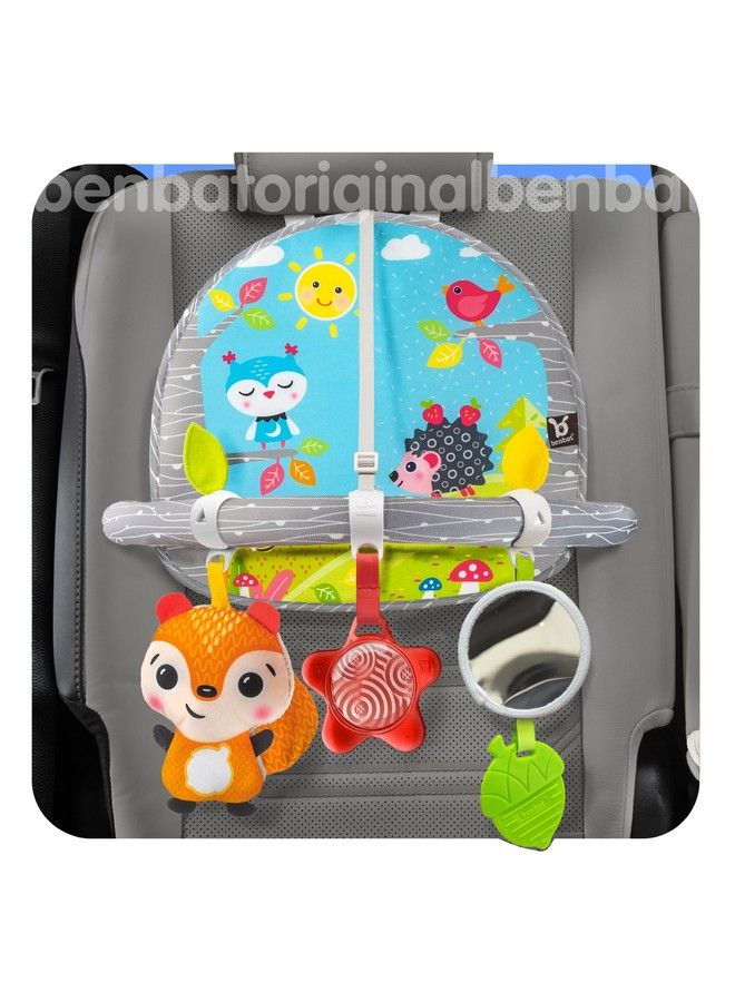 Car Seat Toys For Babies Double Sided Rear Facing Carseat Toy With Baby Mirror For Infants Girls And Boys 0+ Month By Benbat Blue