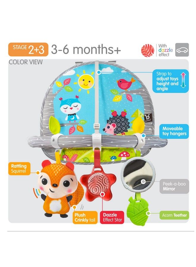 Car Seat Toys For Babies Double Sided Rear Facing Carseat Toy With Baby Mirror For Infants Girls And Boys 0+ Month By Benbat Blue