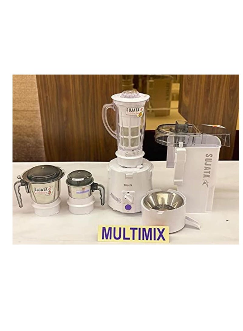 Sujata Multimix, Mixer Grinder with Juicer & Coconut Milk Extractor Attachment, 900 Watts, 3 Jars, (White)