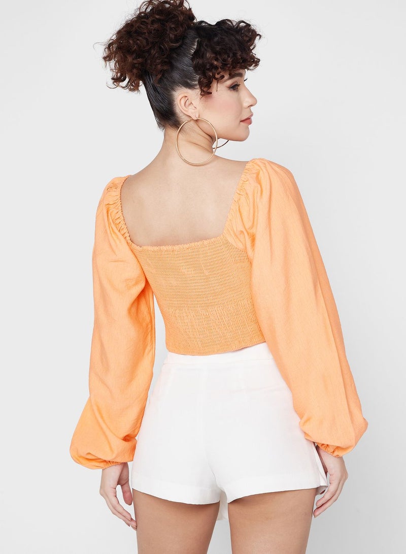 Sweetheart Neck Puff Sleeve Top