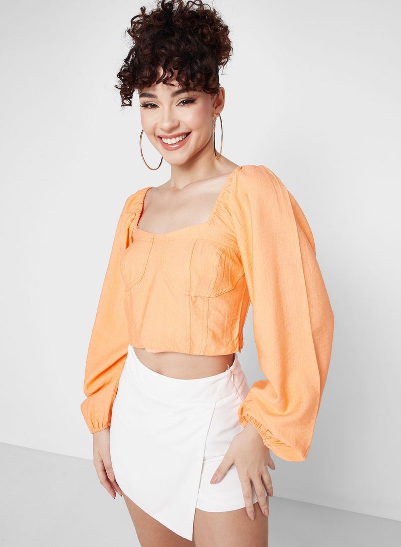 Sweetheart Neck Puff Sleeve Top