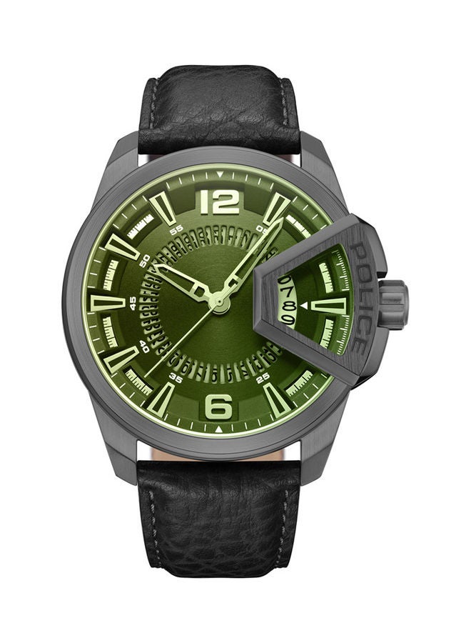 Men's Analog Round Shape Leather Wrist Watch PEWJB0005603 - 46 Mm