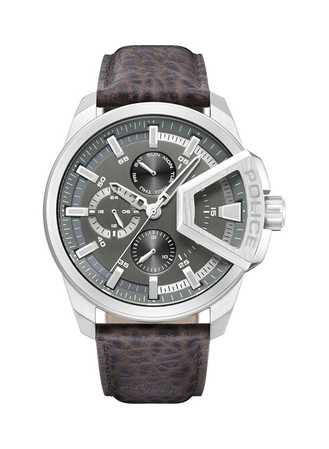 Men's Analog Round Shape Leather Wrist Watch PEWJF0005703 - 46 Mm
