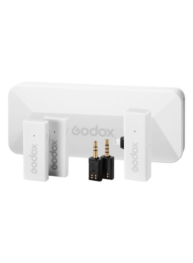 Godox MoveLink Mini LT 2-Person Wireless Microphone System for Cameras & iOS Devices (2.4 GHz, Cloud White)