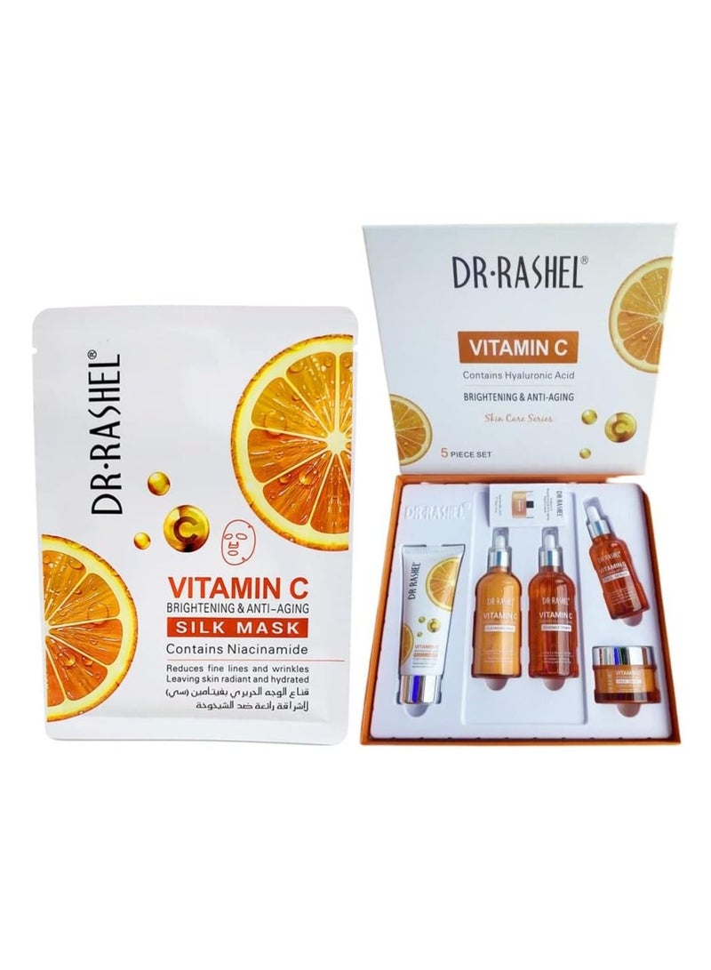 Dr. Rashel Vitamin C Skin Care Mask Set - 5-Piece Set for Glowing Skin