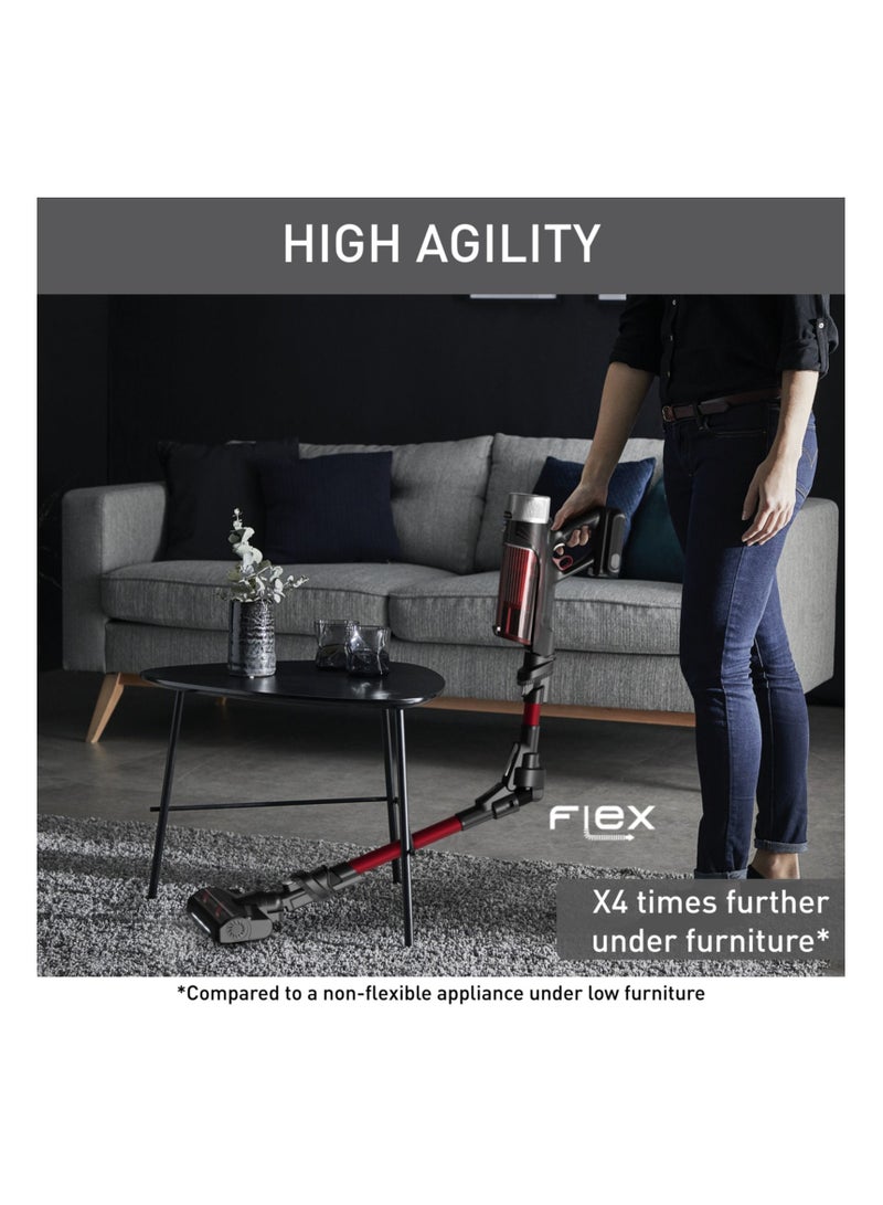 Cordless Vacuum Cleaner | X-Force Flex 9.60 Vacuum Cleaner Cordless | Animal Care Model | Strong Constant Suction Power |Long-Lasting Battery | Flex Tube System | Automatic Suction Power Adjustment by Floor Type | 2 Years Warranty 100 W TY2079HO Red