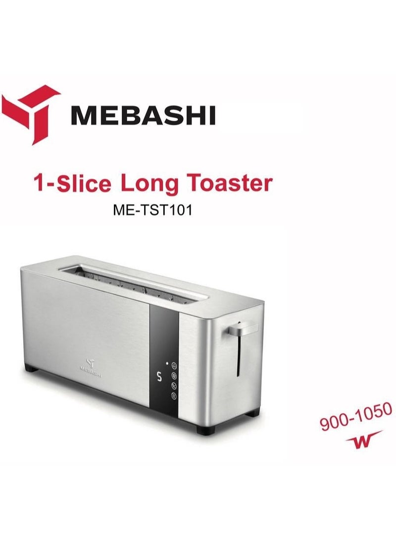 Single Slice Long Bread Toaster Stainless Steel Body With Digital Display